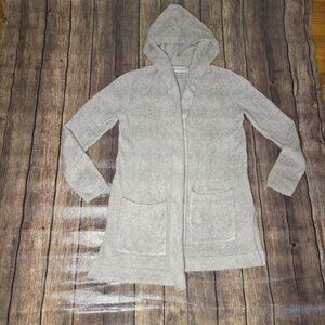 Barefoot Dreams Cardigan Womens S Taupe CozyChic Lite Hooded Pockets